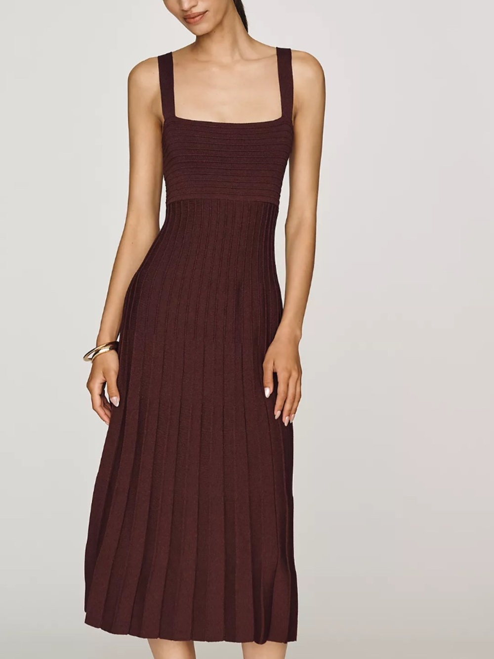 Maeve Pleated Midi Sweater Dress